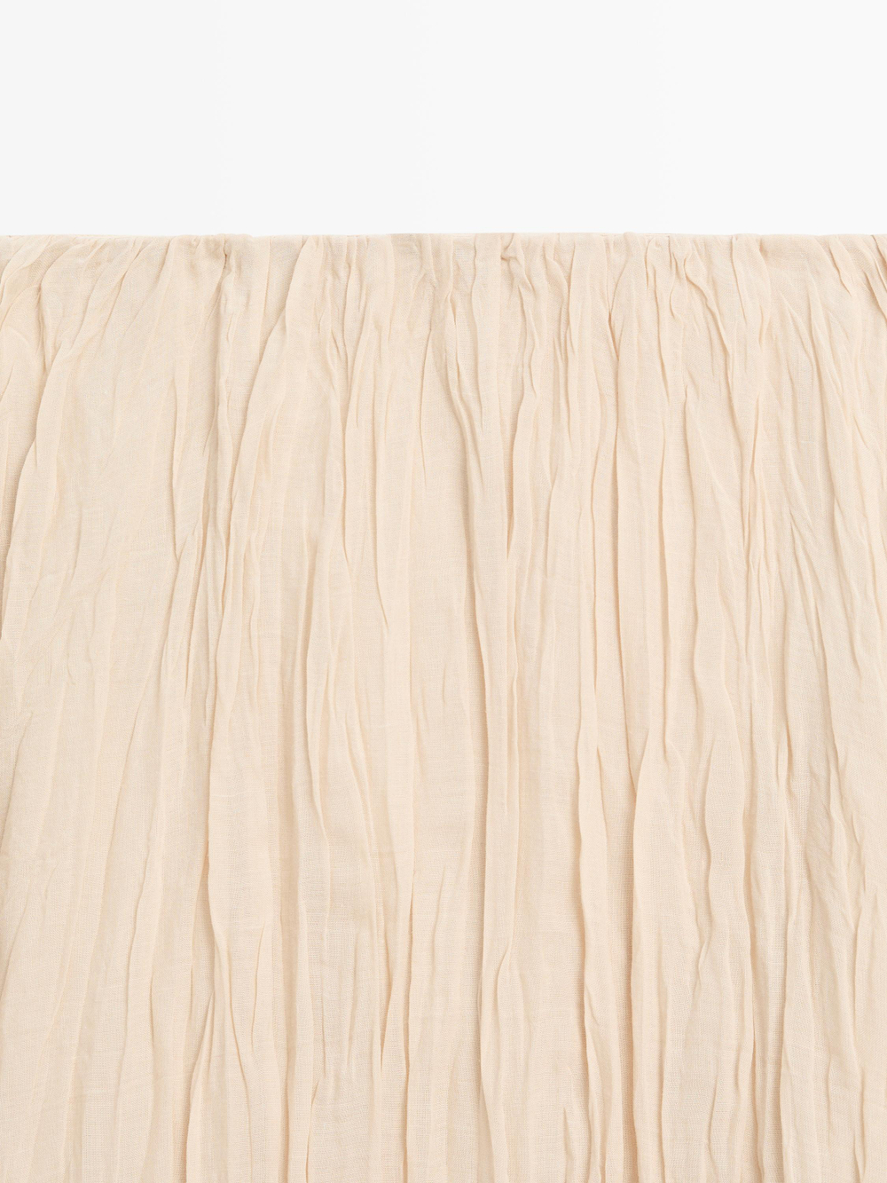 Massimo Dutti Струящаяся юбка миди с плиссировкой, кремовый
