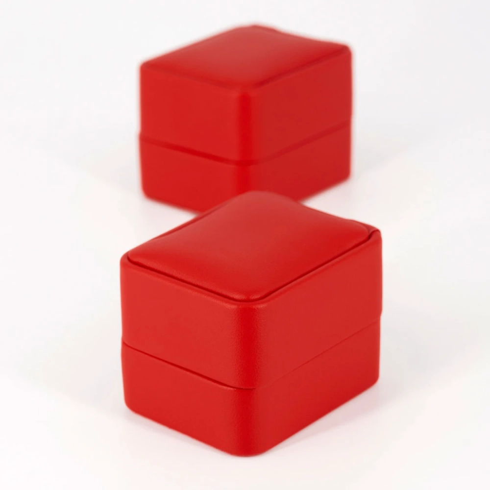 Футляр ГРАФ 2.0 эксклюзивный красный для кольца и серег 50×60×50 мм