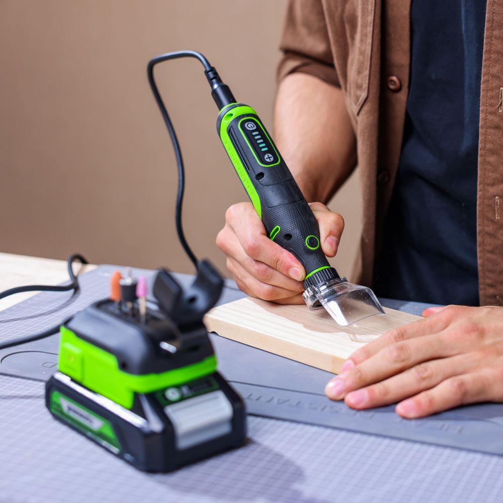 Гравер аккумуляторный Grenworks G24RT Арт.3200807, 24V, бесщеточный, с принадлежностями 52 шт., без АКБ и ЗУ