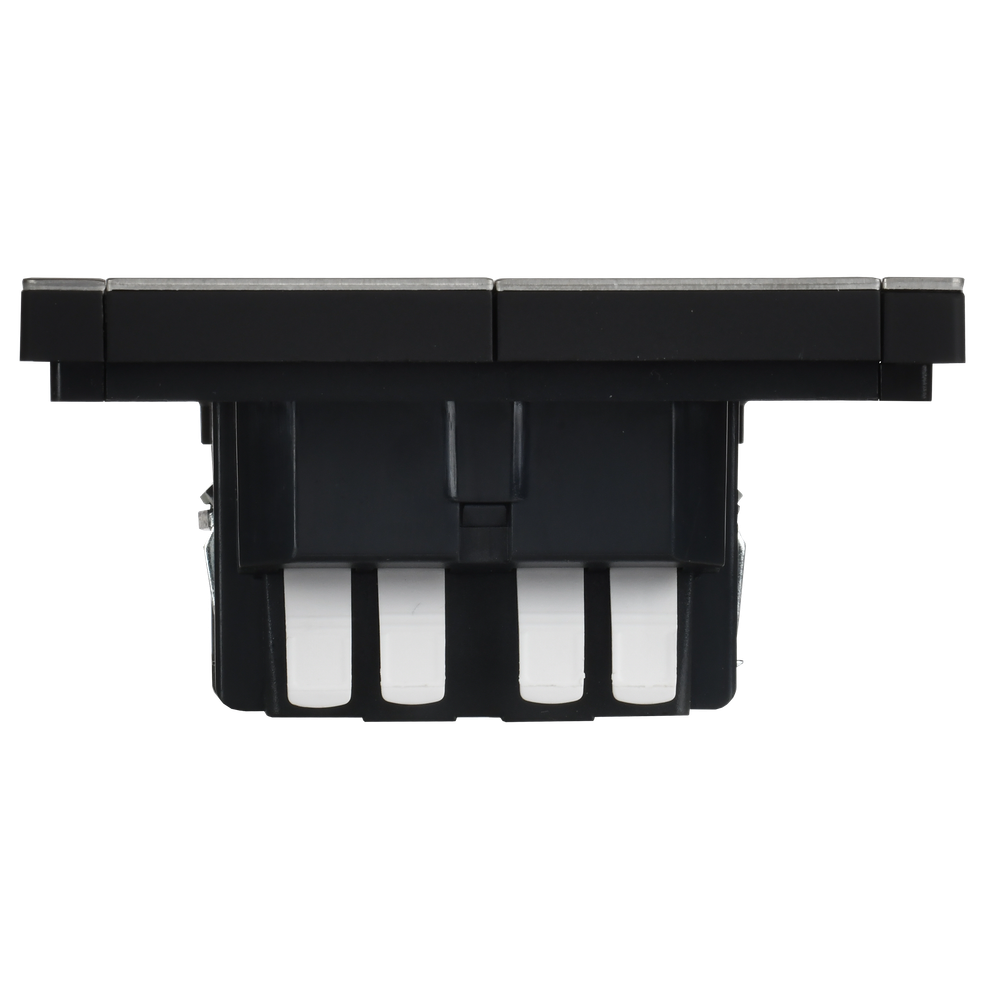 FORTE&PIANO Выключатель 2-клавишный проходной с индикацией 10А FP608M металл шампань IEK