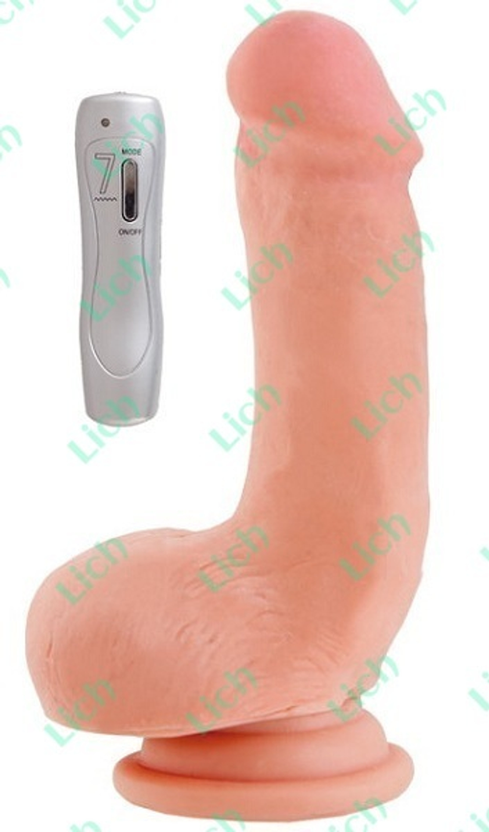 Телесный вибратор-реалистик на присоске, 15 см