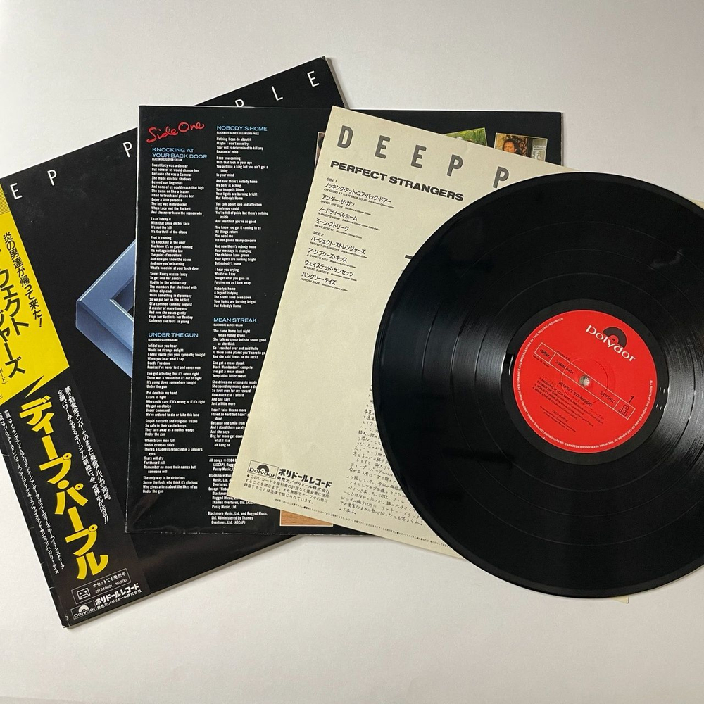 Винтажная виниловая пластинка LP Deep Purple Perfect Strangers (Japan 1984) (Obi) Wasted Sunsets 25MM 0401