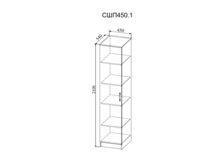 Шкаф  1х дверный «Софи» СШП 450.1