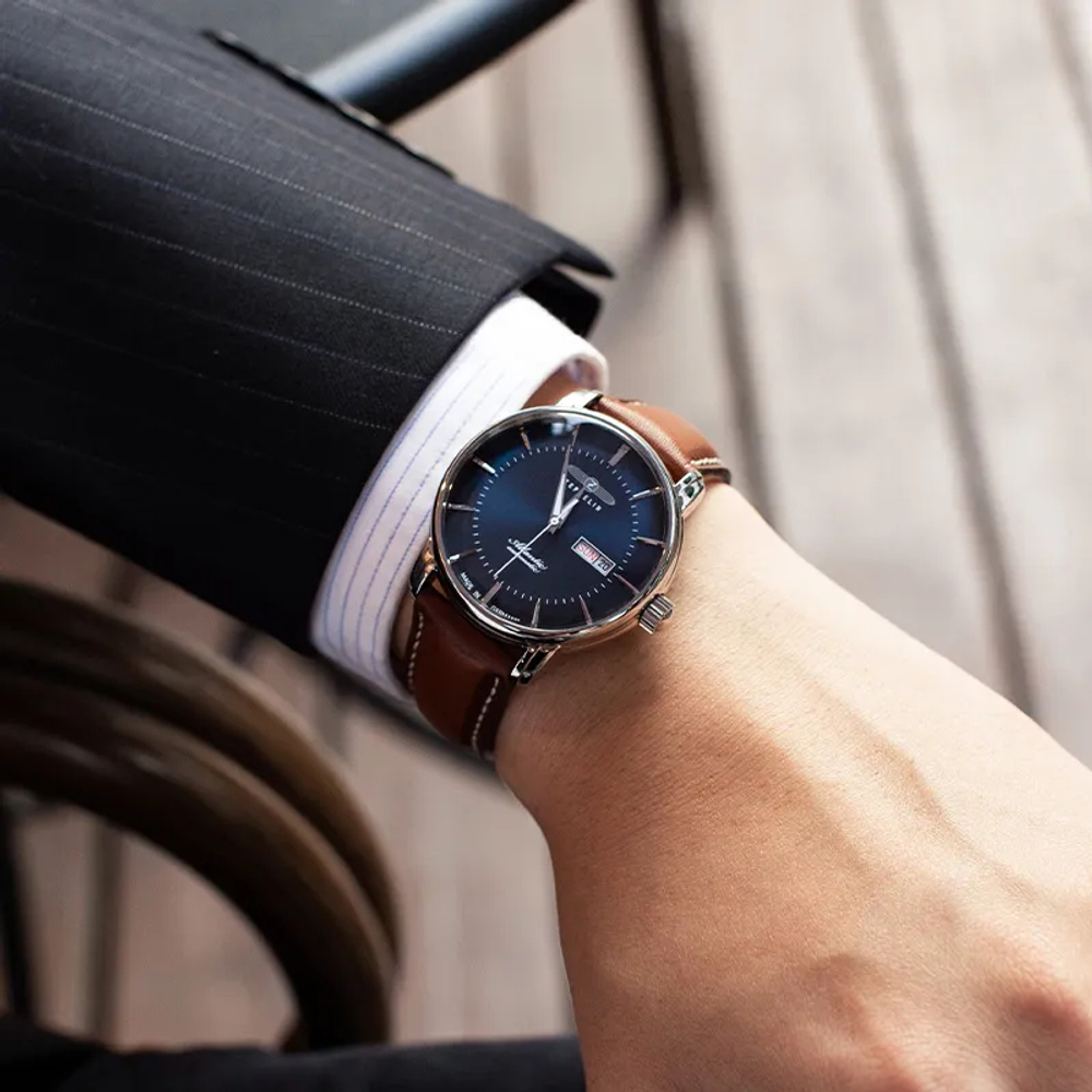 ZEPPELIN Automatic Mechanical Movement Men"s Watches Watch Blue Dial