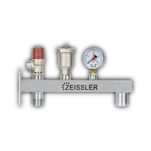 Группа безопасности для отопления и ГВС под расширительный бак ¾ (ZEISSLER) 3 и 6 бар