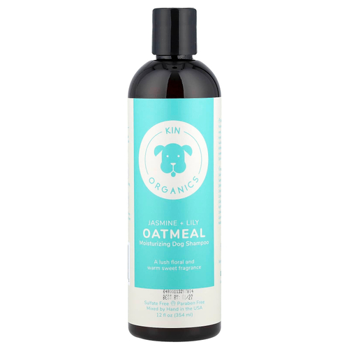 Kin+Kind, увлажняющий шампунь для собак с органической овсянкой, жасмин и лилия, 354 мл (12 жидк. унций)