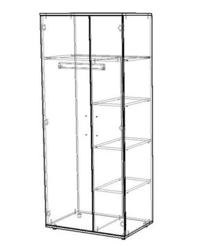 Шкаф МИЯКО /800*1900*521/ левый выбеленный дуб