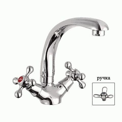 смеситель кухня LEDEME литой излив большой корпус керамика  L4412