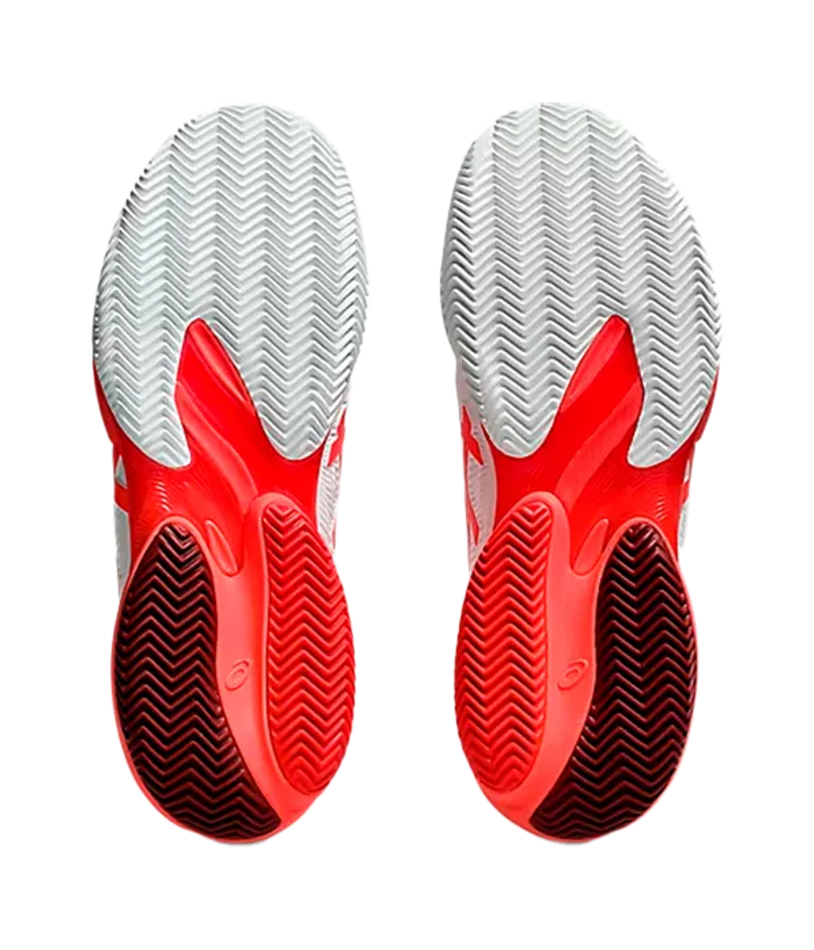 Asics Court FF 3 Novak Clay Белый-Электрический Красный 2025 Кроссовки