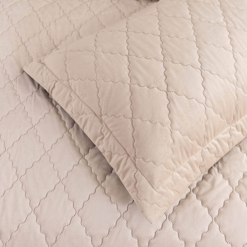 Покрывало 160х220 и наволочка 50x70 Sofi De MarkO Деметра светло-бежевое