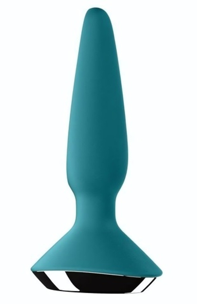 Бирюзовая анальная пробка с вибрацией Satisfyer Plug-ilicious 1 - 13,5 см. (Цвет: бирюзовый)