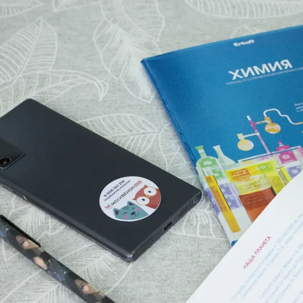 Наклейка на телефон Москвёнок ROUND (проход + питание)