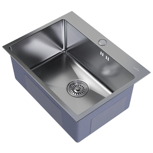 Мойка настол.монтаж 53х43 (3,0) вып 3 1/2  MIXLINE PRO с ФАСКОЙ 22см с сифоном (сатин)