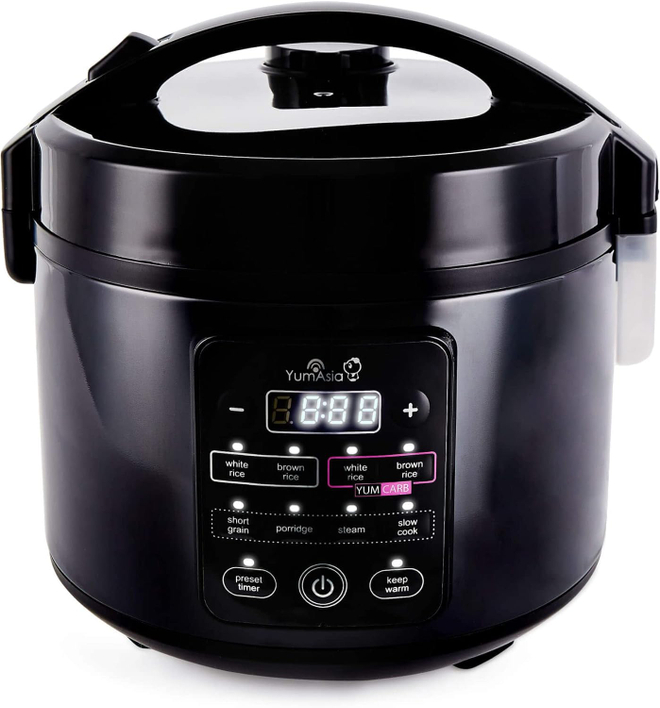 Yum Asia Рисоварка Kumo YumCarb Rice Cooker, 5,5 чашек, 1 л (Dark Stainless Steel)