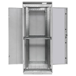 Шкаф напольный 19" TERACOM PRO 24U 600x600 мм двери стеклянная с замком-ручкой и металлическая серый