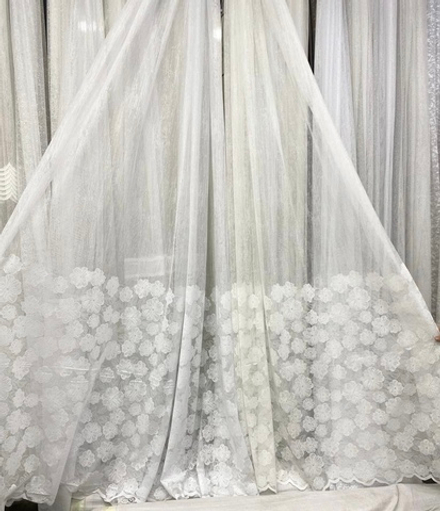 Тюль арт. 7805, цвет белый, молочный (высота 280 см, Турция)