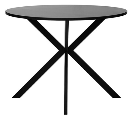 Стол М-City DISAUR Вега D100 Черный, стекло, Черный каркас