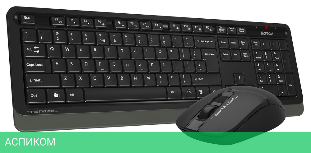 Набор периферии A4Tech Fstyler FG1012 черный/серый