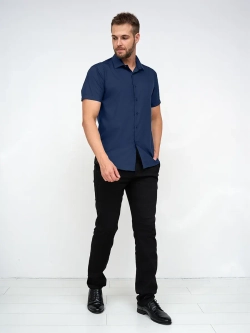 Рубашка приталенная с коротким рукавом