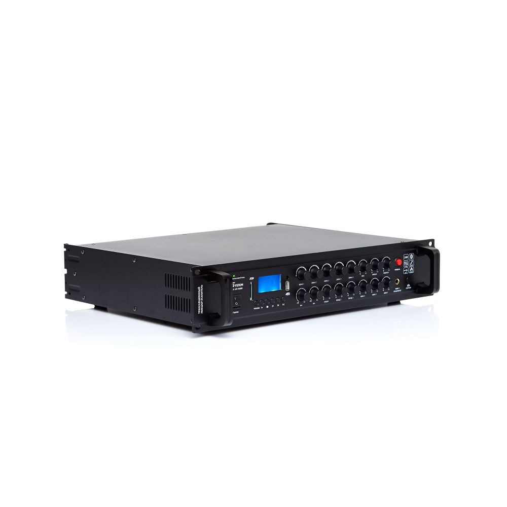 Микшер-усилитель PASystem LEV-500DC 5 зон с MP3-BT-FM плеером и модулем EMC