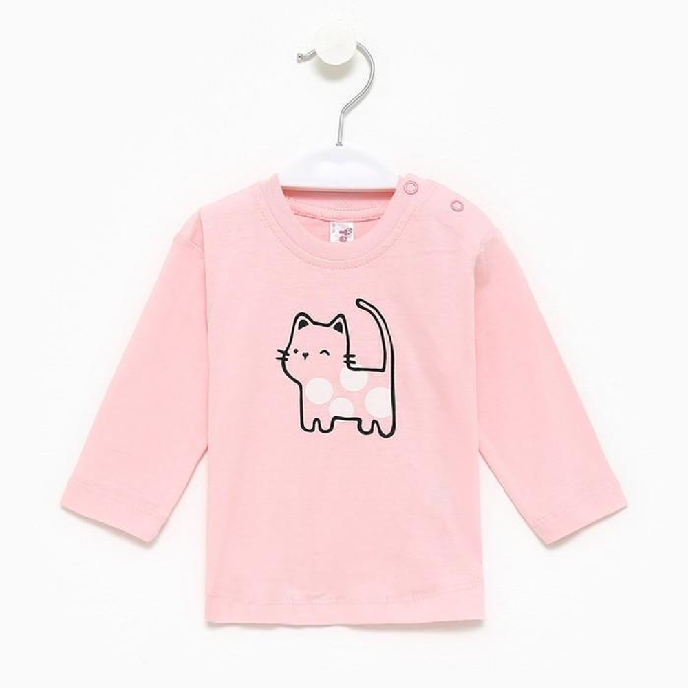 Лонгслив для девочек А.M1006K-0/1, св.розовый, р.68-74см 9601637 (Takro)