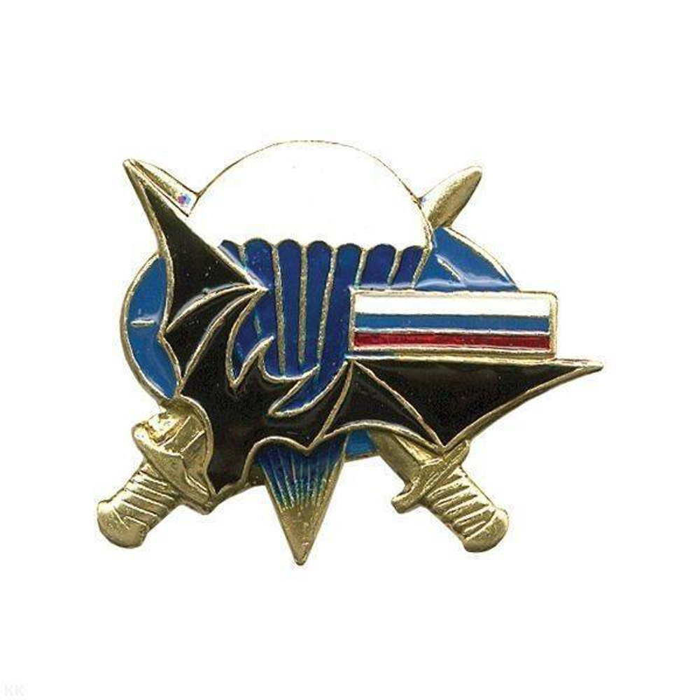 Значок мет. Летучая мышь (сбоку), парашют, 2 меча