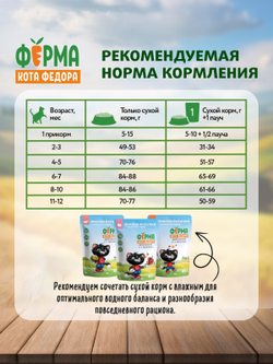 Сухой корм Ферма кота Федора для котят от 1 месяца, беременных и кормящих кошек с индейкой 650 г