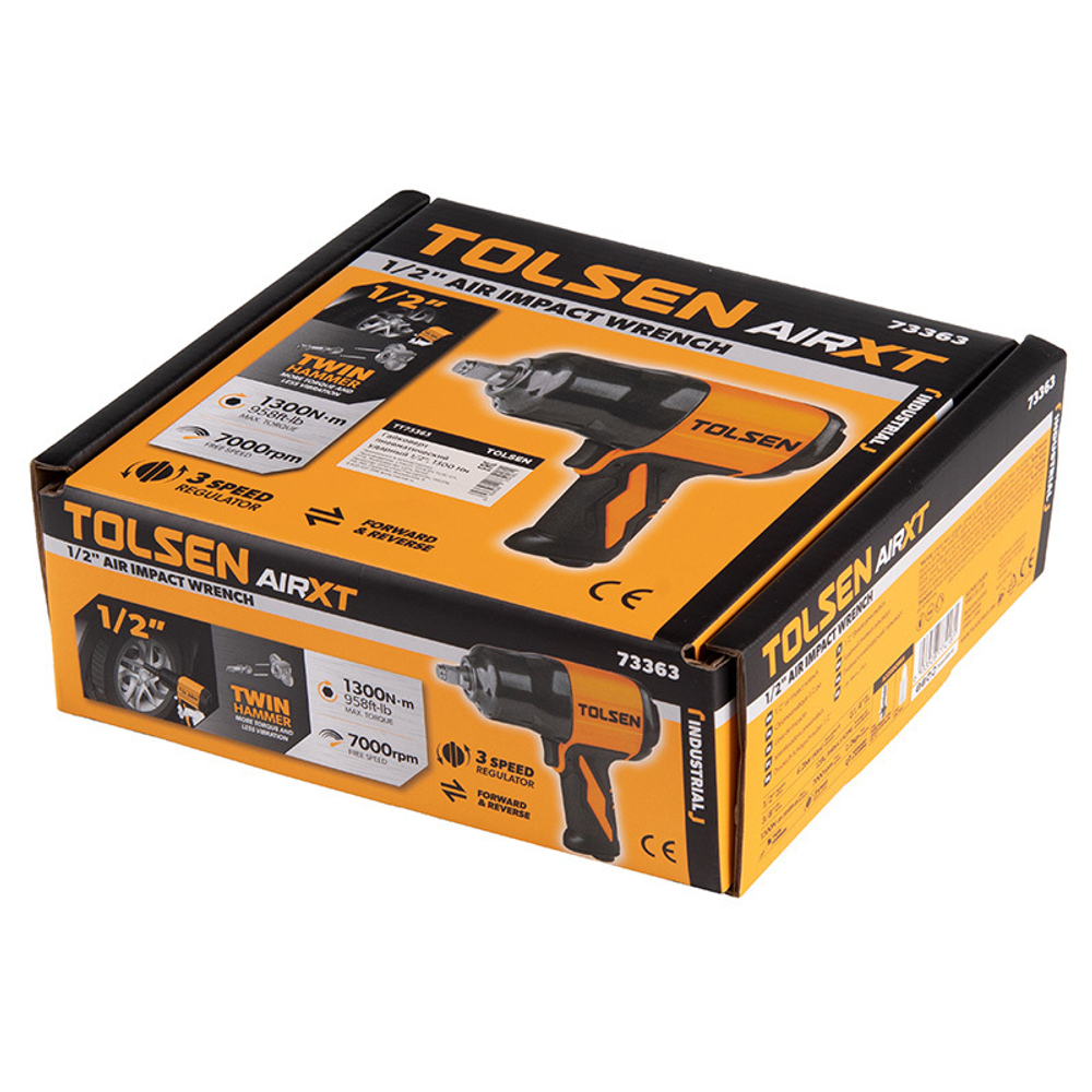 TOLSEN (TT73363) Гайковерт пневматический ударный 1/2", 1300 Нм