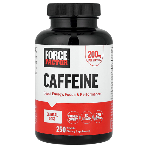 Force Factor, Кофеин, 200 мг, 250 таблеток