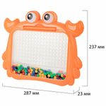 Мозаика магнитная развивающая для детей "Краб", стилус, 101 магнит, 10 карточек, BAMBOX, 665889