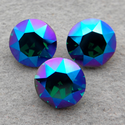 Swarovski 1088 XIRIUS Chaton, Emerald Blue AB F