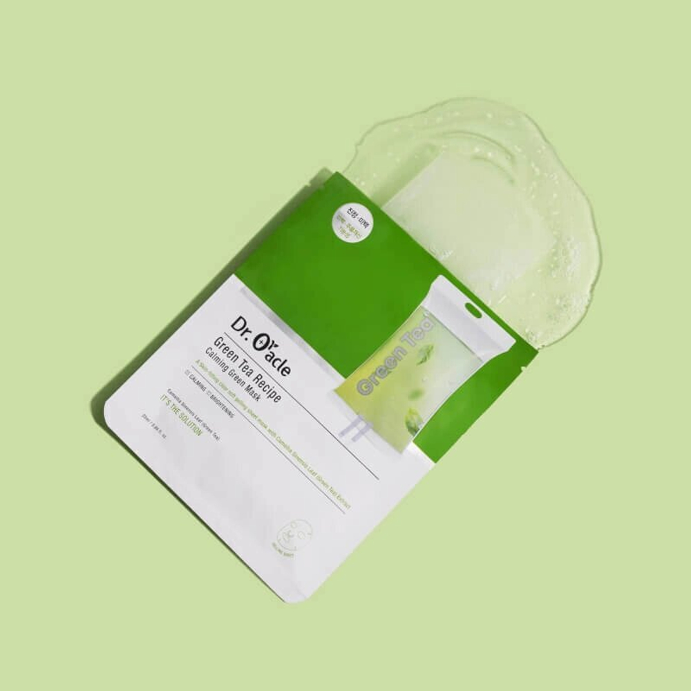Dr. Oracle Green Tea Recipe Calming Green Mask Набор успокаивающих тканевых масок с экстрактом зеленого чая