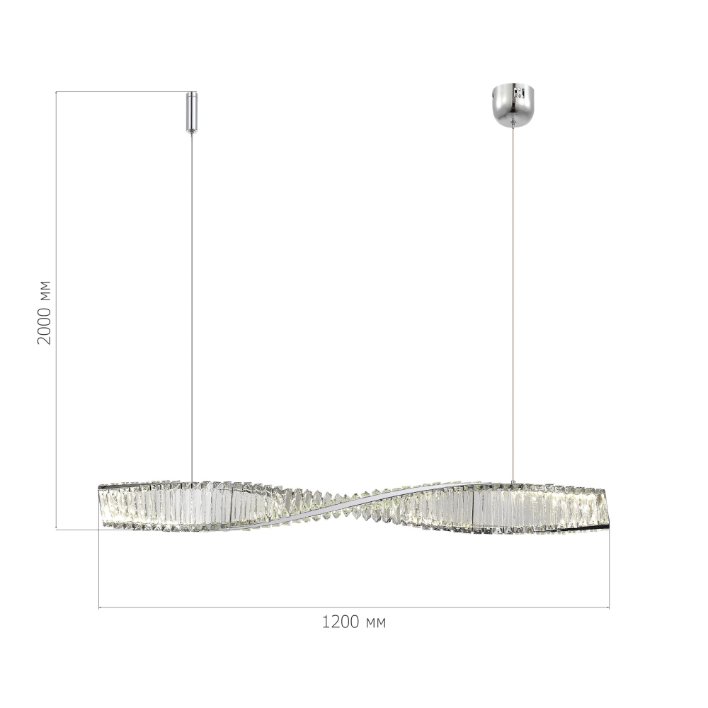 SL6205.123.01 Светильник подвесной ST-Luce Хром/Прозрачный LED 1*25W 3000K ELICA