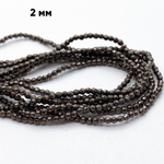 Гематит граненый (имитация), цвет коричневый, размер около 1,9 мм, цена за нить 39 см