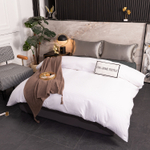 Пододеяльник 200х220 Страйп Сатин Однотонный Отель белый 100% Хлопок 1x1 P1CTH036200220