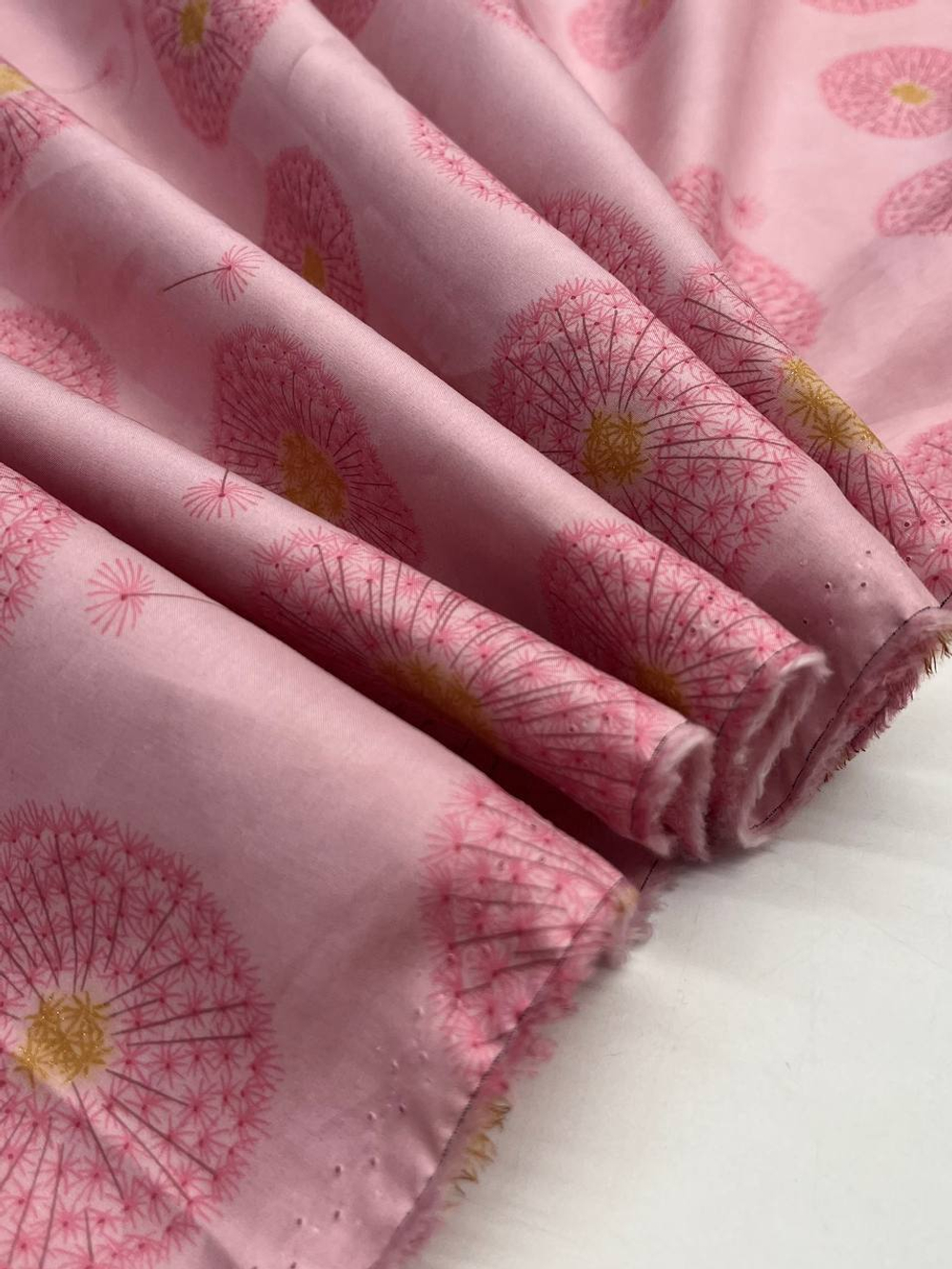 Хлопок Liberty розовый с одуванчиками