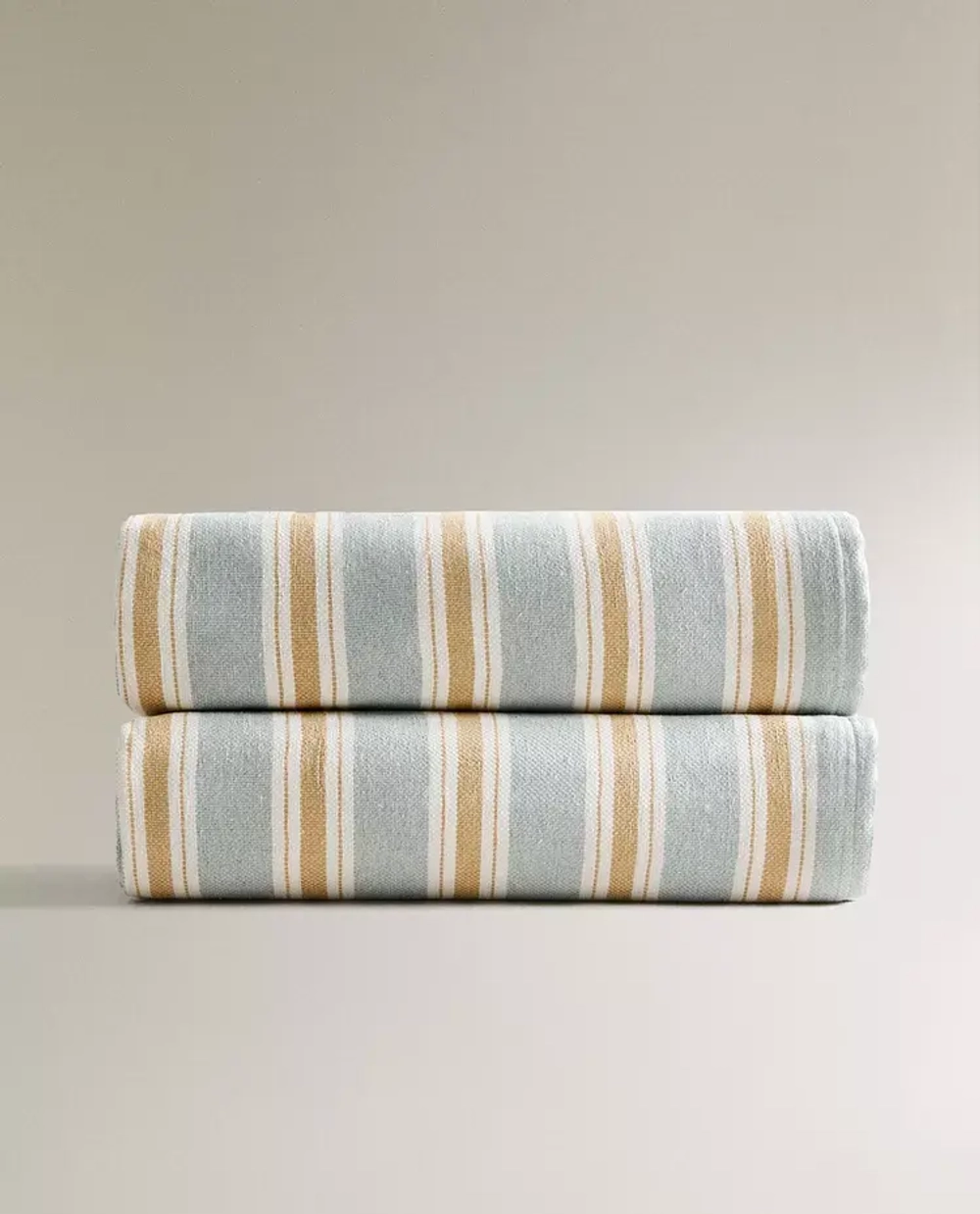 ZARA HOME ПЛЕД С БАХРОМОЙ, СИНИЙ