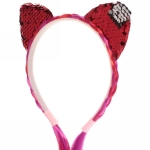 Ободок карнавальный с косой «Радужная кошка» 40 см, микс