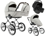Детская коляска Roan Bass Next Classic d14 2.0 3 в 1 с автокреслом Pituso Baesa Pro Black BSNC/94/2 Marzipan/Black/руч.Cappuccino