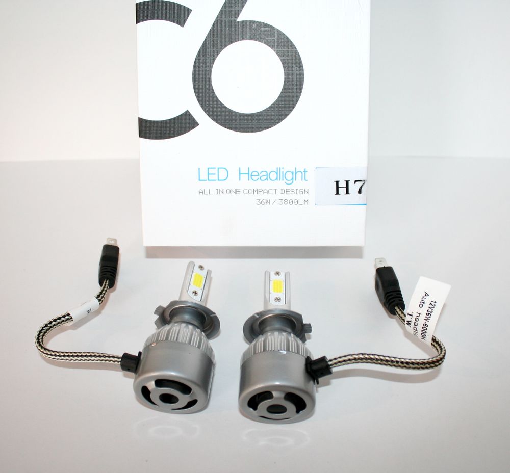 Светодиодные лампы H7 головного света Led Headlight C6 (5500k) 36w (2 Шт) 0.2кг 18х12х5 см