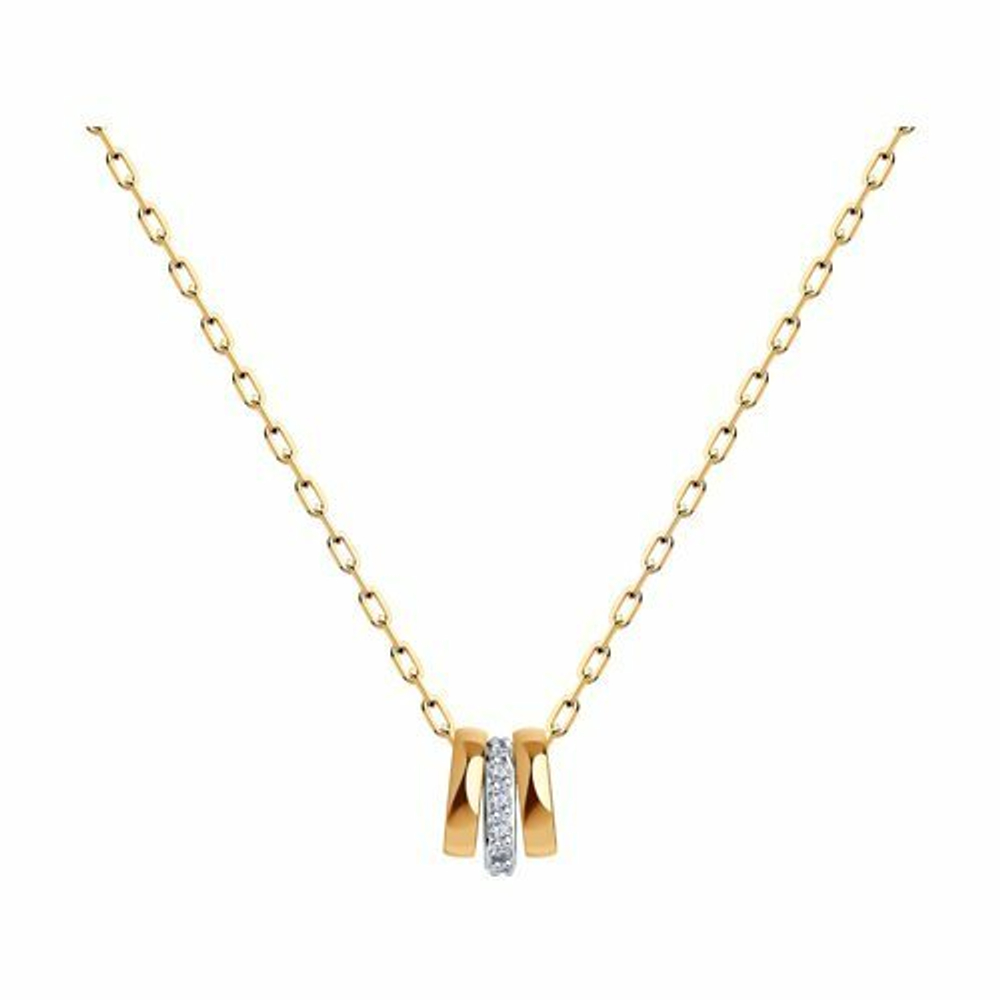 Колье из золота с фианитами Swarovski
