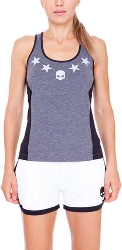 Женский топ теннисный Hydrogen Tech Star Tank Top - anthracite melange/white
