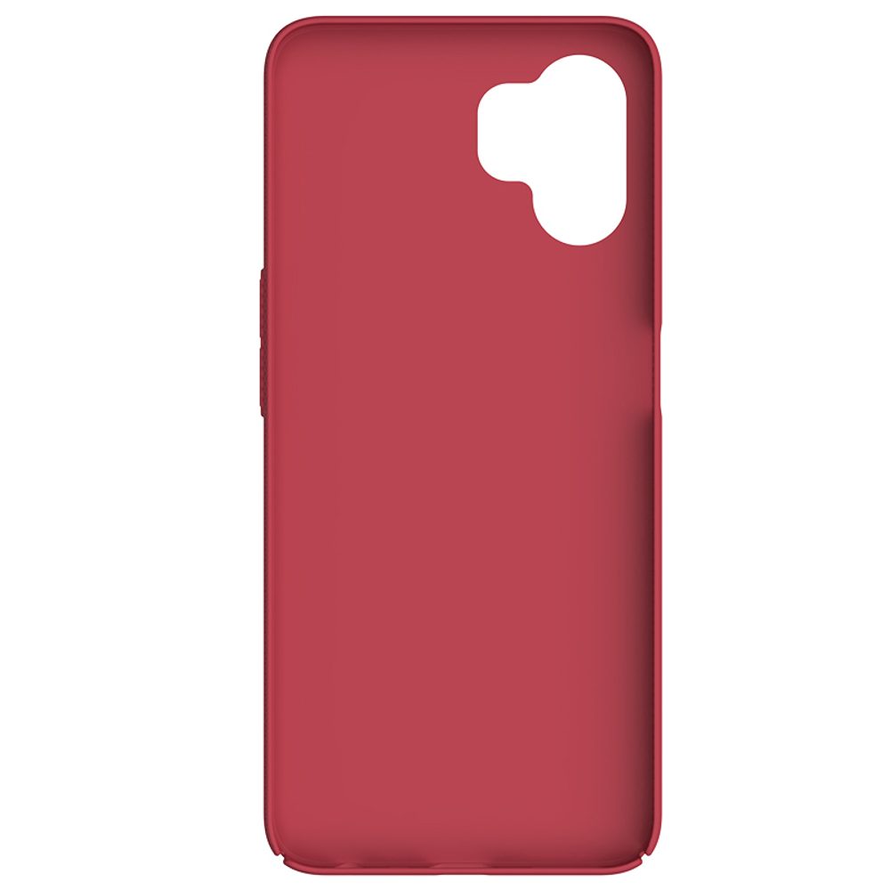 Тонкий жесткий чехол красного цвета от Nillkin для Realme 9i 5G, 10 5G и 10T 5G, серия Super Frosted Shield