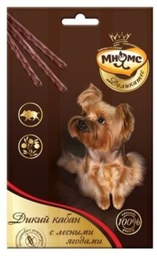 Мнямс Деликатес лакомые палочки для собак с мясом дикого кабана и лесыми ягодами