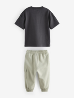 Футболка и брюки карго в комплекте для мальяика Next 586-239, Темно-серый, Хаки