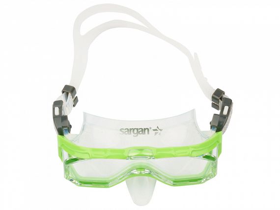 Набор детский маска+трубка в сумке Sargan Панорама-А kids прозрачный/зеленый/черный