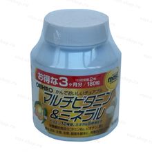Orihiro Most жевательные мультивитамины и минералы со вкусом манго, 180 шт.