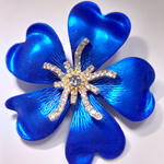 Брошь "Цветок синий"