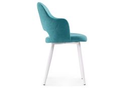 Стул на металлокаркасе Гутрид ромбы сзади белый / бирюзовый