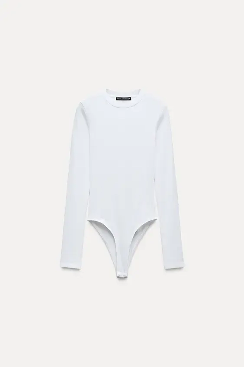 ZARA БОДИ ИЗ ХЛОПКА И МОДАЛА, БЕЛЫЙ